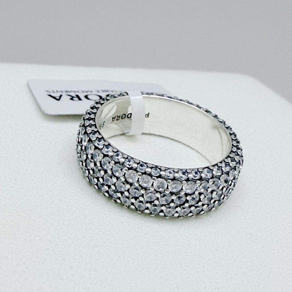 Pandora Timeless Pave Triple-Row Ring Size 7